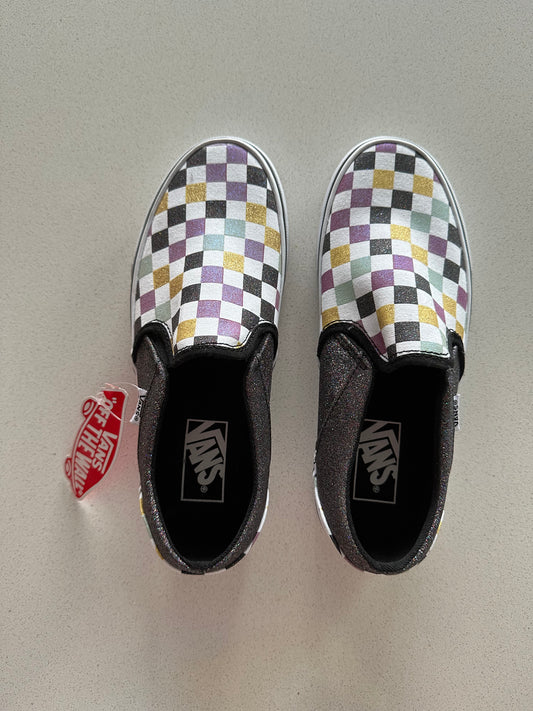 VANS Checkered Sparkle Slip Ons