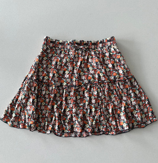 Alelly Orange/Navy Floral Mini Skirt