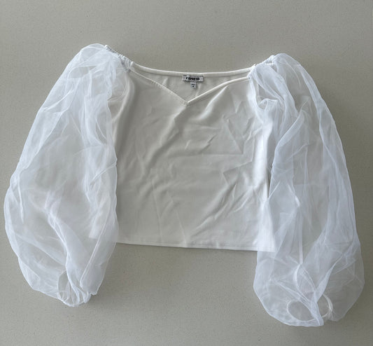 Express White Puff Sleeve Long Sleeve (S)